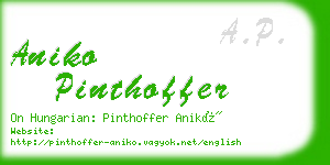 aniko pinthoffer business card